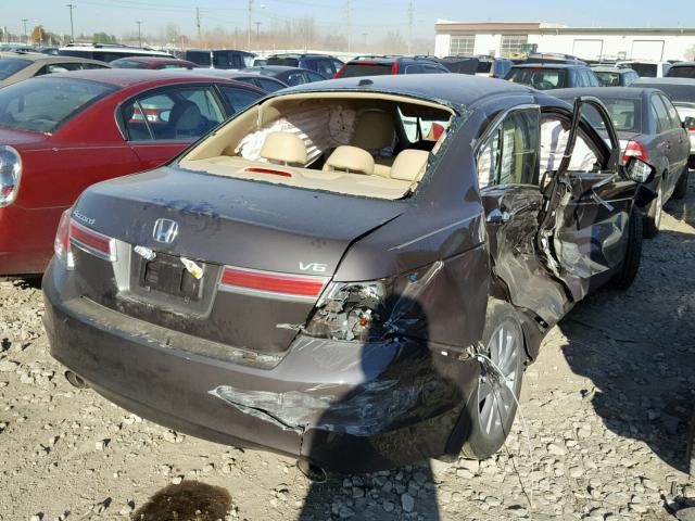 1HGCP3F83BA006994 - 2011 HONDA ACCORD EXL BROWN photo 4