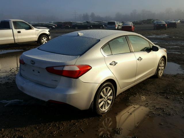 KNAFX4A84E5206415 - 2014 KIA FORTE EX SILVER photo 4