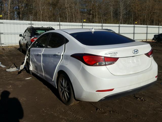 5NPDH4AE8FH578015 - 2015 HYUNDAI ELANTRA SE WHITE photo 3