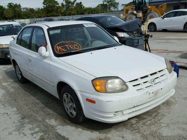 KMHCG45C43U491393 - 2003 HYUNDAI ACCENT GL WHITE photo 1