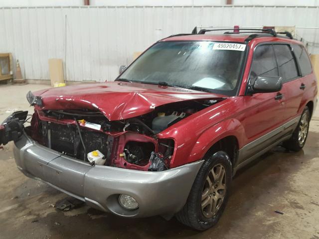 JF1SG67675H727457 - 2005 SUBARU FORESTER 2 MAROON photo 2