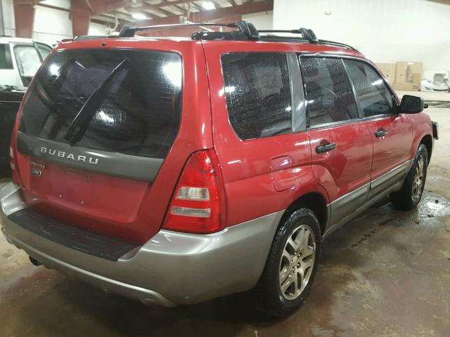 JF1SG67675H727457 - 2005 SUBARU FORESTER 2 MAROON photo 4