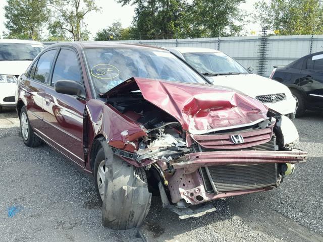 1HGES16593L024116 - 2003 HONDA CIVIC LX BURGUNDY photo 1