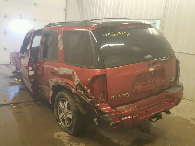 1GNDT13S252298890 - 2005 CHEVROLET TRAILBLAZE RED photo 3