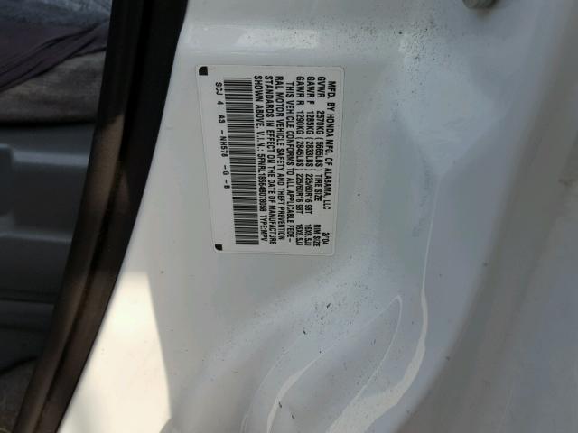 5FNRL18664B078058 - 2004 HONDA ODYSSEY EX WHITE photo 10