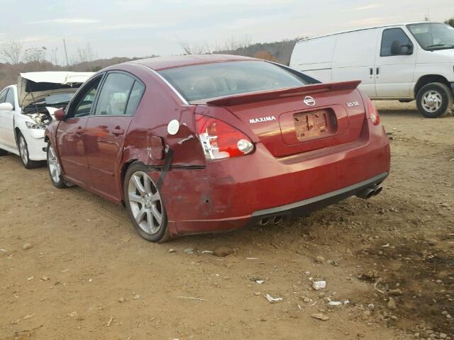 1N4BA41E18C802211 - 2008 NISSAN MAXIMA SE BURGUNDY photo 3