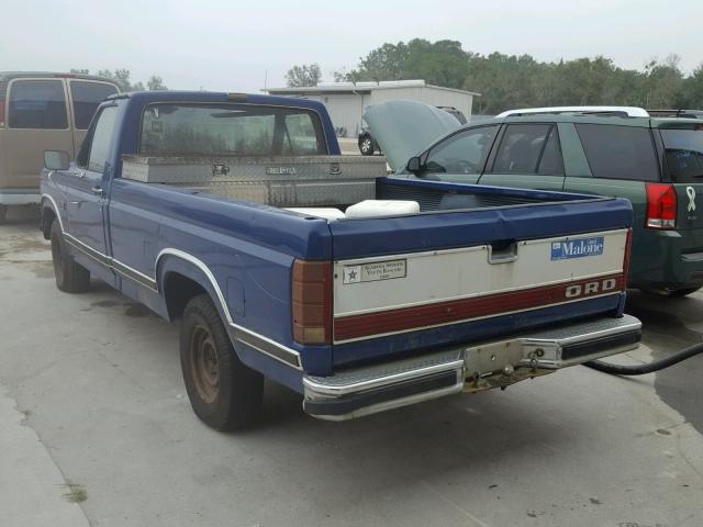 1FTCF15N2GLA23973 - 1986 FORD F150 BLUE photo 3