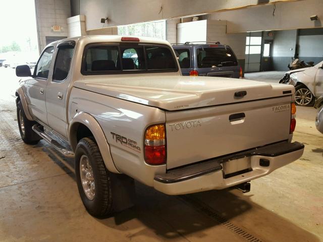 5TEGN92N02Z145104 - 2002 TOYOTA TACOMA DOU SILVER photo 3