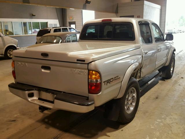 5TEGN92N02Z145104 - 2002 TOYOTA TACOMA DOU SILVER photo 4