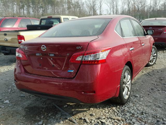 3N1AB7AP2EL640596 - 2014 NISSAN SENTRA S RED photo 4