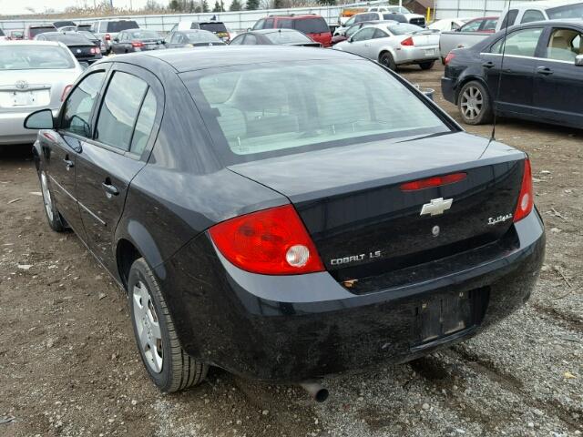 1G1AK55F977315754 - 2007 CHEVROLET COBALT LS BLACK photo 3