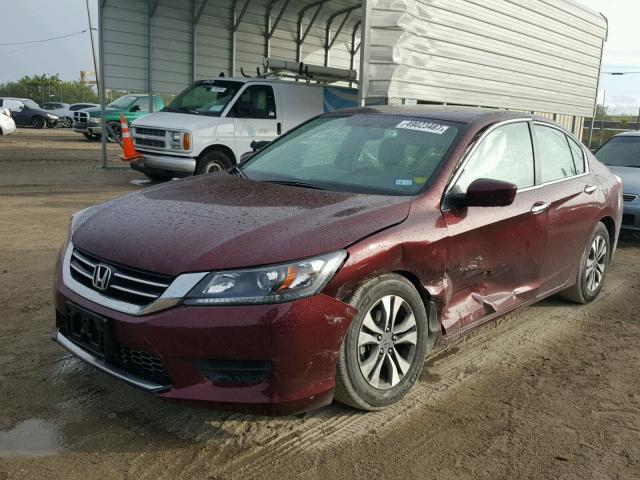 1HGCR2F30DA266863 - 2013 HONDA ACCORD LX BURGUNDY photo 2