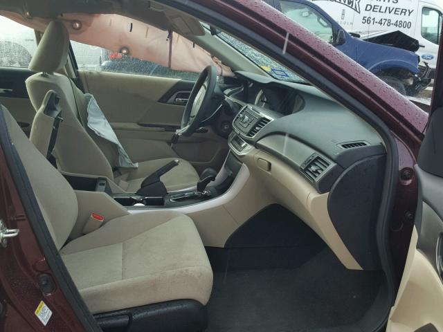 1HGCR2F30DA266863 - 2013 HONDA ACCORD LX BURGUNDY photo 5