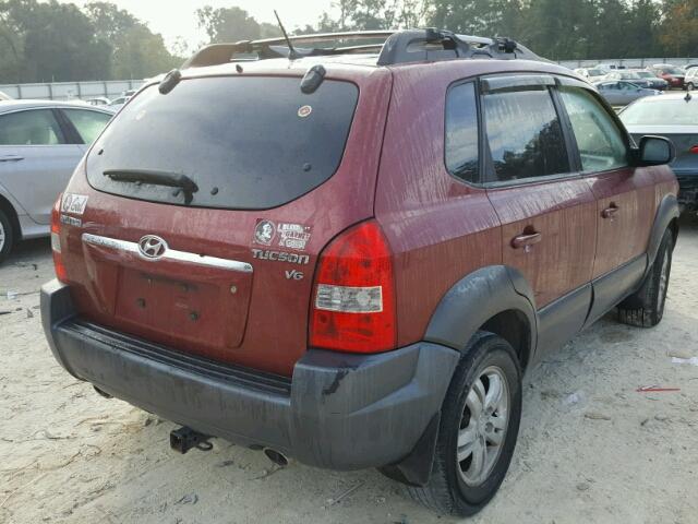 KM8JN12D98U823151 - 2008 HYUNDAI TUCSON SE MAROON photo 4