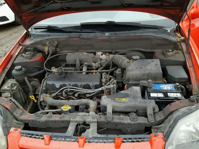 KMHCG35GX3U253769 - 2003 HYUNDAI ACCENT BAS RED photo 7