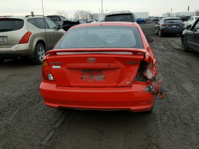 KMHCG35GX3U253769 - 2003 HYUNDAI ACCENT BAS RED photo 9