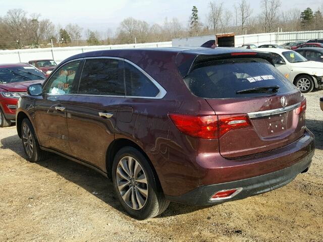 5FRYD4H41EB043985 - 2014 ACURA MDX TECHNO PURPLE photo 3