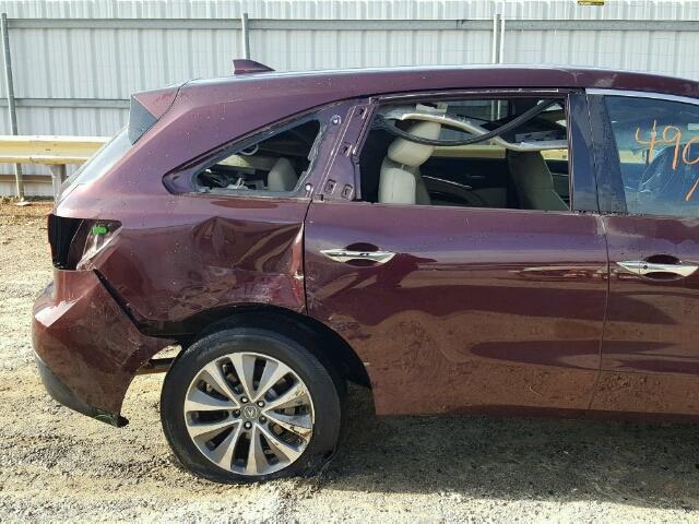 5FRYD4H41EB043985 - 2014 ACURA MDX TECHNO PURPLE photo 9