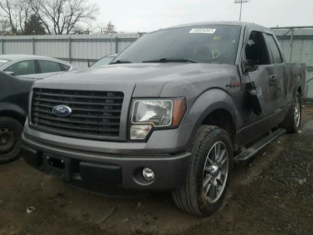 1FTFX1CF2EFB44276 - 2014 FORD F150 SUPER GRAY photo 2