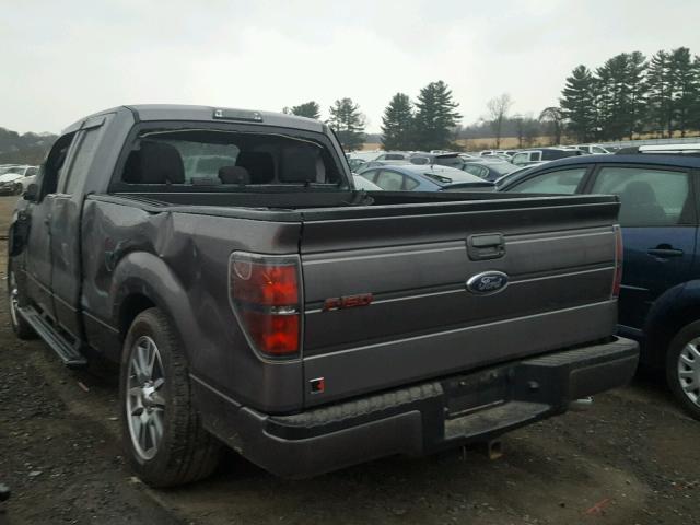 1FTFX1CF2EFB44276 - 2014 FORD F150 SUPER GRAY photo 3