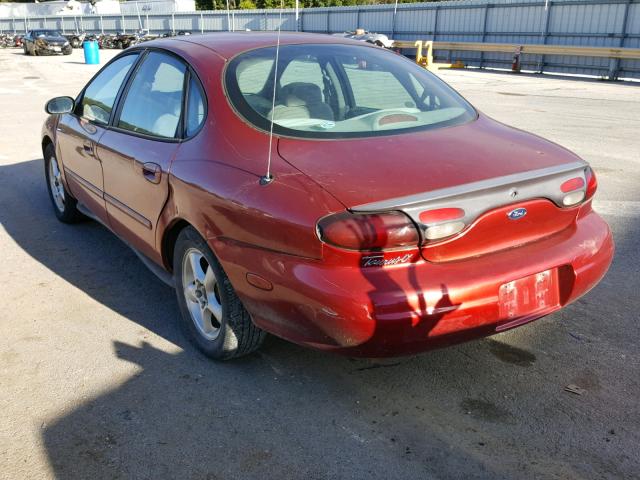 1FAFP52U5XG206912 - 1999 FORD TAURUS LX MAROON photo 3