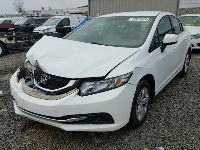 19XFB2F50DE094297 - 2013 HONDA CIVIC LX WHITE photo 2