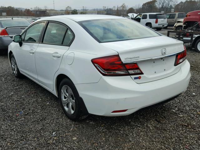 19XFB2F50DE094297 - 2013 HONDA CIVIC LX WHITE photo 3