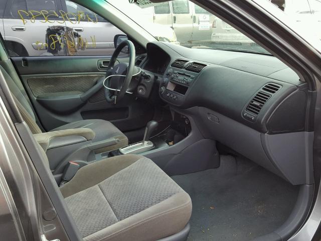 1HGES16335L024940 - 2005 HONDA CIVIC DX V GRAY photo 5