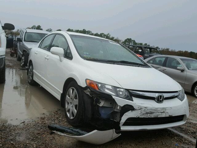 1HGFA16568L056889 - 2008 HONDA CIVIC LX WHITE photo 1