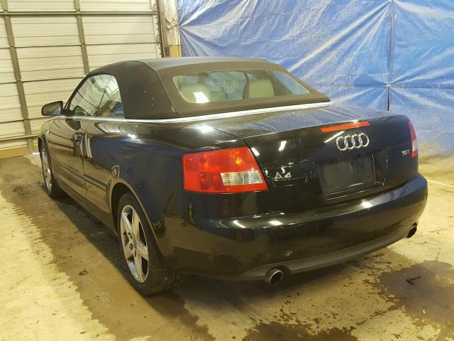 WAUAC48H14K001467 - 2004 AUDI A4 1.8 CAB BLACK photo 3