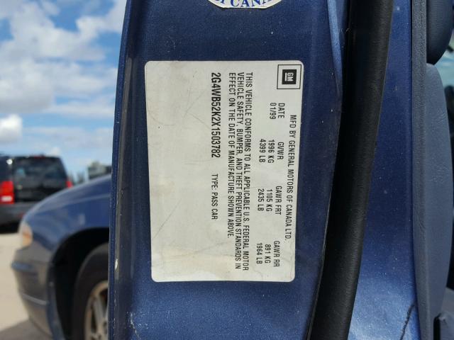 2G4WB52K2X1503782 - 1999 BUICK REGAL LS 蓝色 照片 10