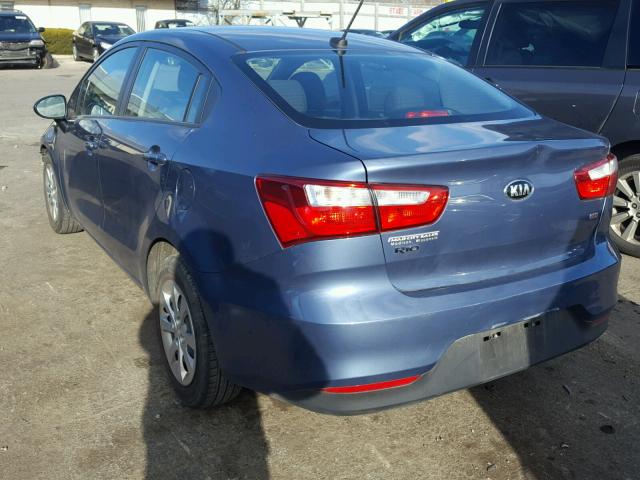 KNADM4A34G6540266 - 2016 KIA RIO LX BLUE photo 3