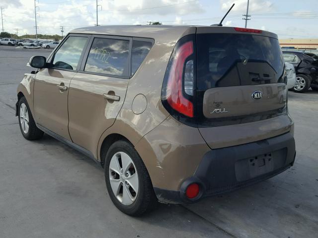 KNDJN2A21F7219616 - 2015 KIA SOUL BROWN photo 3