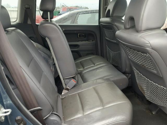 5FNYF28778B000590 - 2008 HONDA PILOT EXL BLUE photo 6