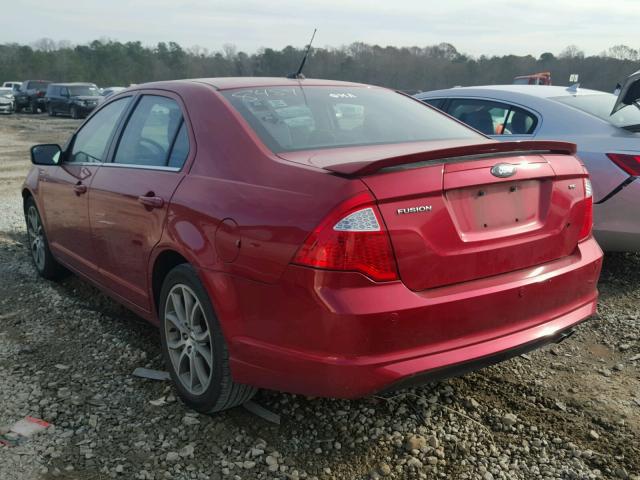 3FAHP0HA3BR194527 - 2011 FORD FUSION SE RED photo 3