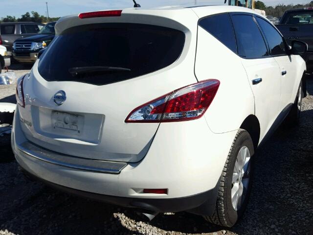 JN8AZ1MUXBW053015 - 2011 NISSAN MURANO S WHITE photo 4