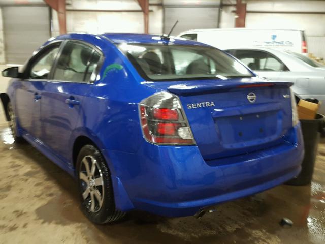 3N1AB6AP0CL663382 - 2012 NISSAN SENTRA 2.0 BLUE photo 3