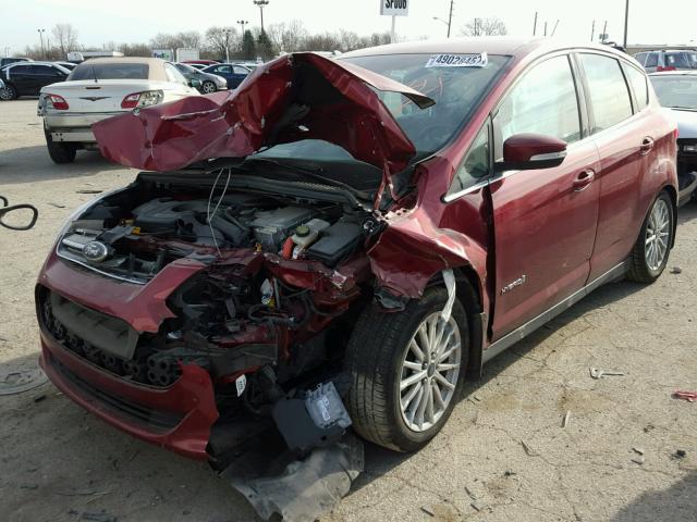 1FADP5BU3EL500451 - 2014 FORD C-MAX SEL MAROON photo 2