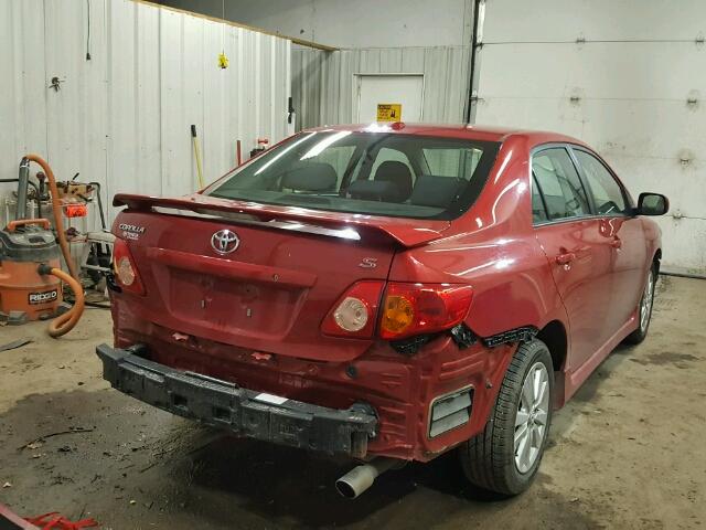 1NXBU4EE6AZ366818 - 2010 TOYOTA COROLLA BA RED photo 4