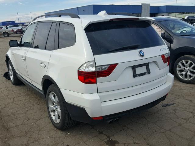 WBXPC93408WJ14035 - 2008 BMW X3 3.0SI WHITE photo 3