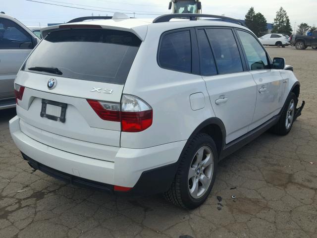 WBXPC93408WJ14035 - 2008 BMW X3 3.0SI WHITE photo 4