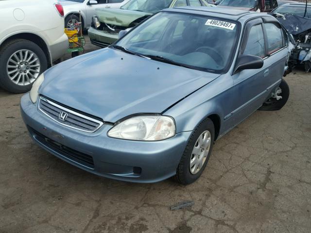 2HGEJ6615YH554844 - 2000 HONDA CIVIC BASE GREEN photo 2