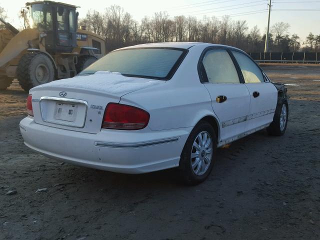 KMHWF35H43A872216 - 2003 HYUNDAI SONATA GLS WHITE photo 4