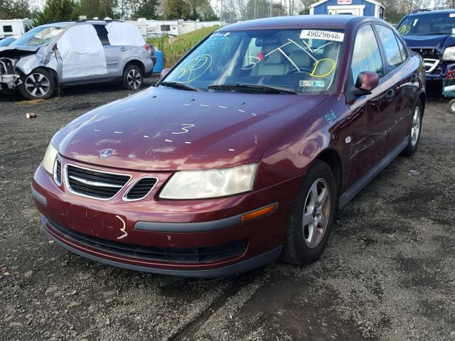 YS3FB45S841058579 - 2004 SAAB 9-3 LINEAR BURGUNDY photo 2