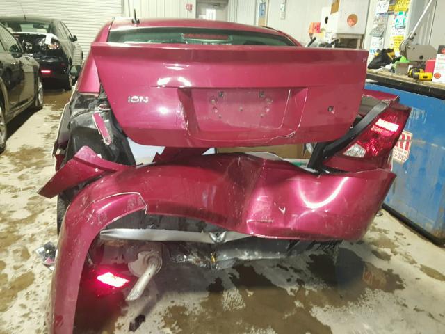 1G8AL55F56Z198983 - 2006 SATURN ION LEVEL BURGUNDY photo 9