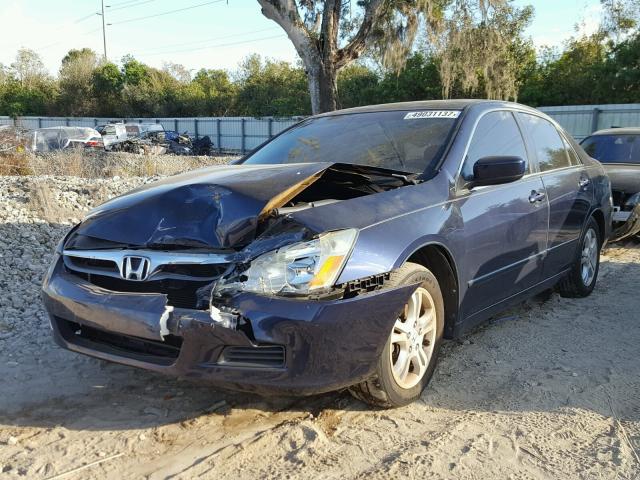 1HGCM563X7A105148 - 2007 HONDA ACCORD SE BLUE photo 2