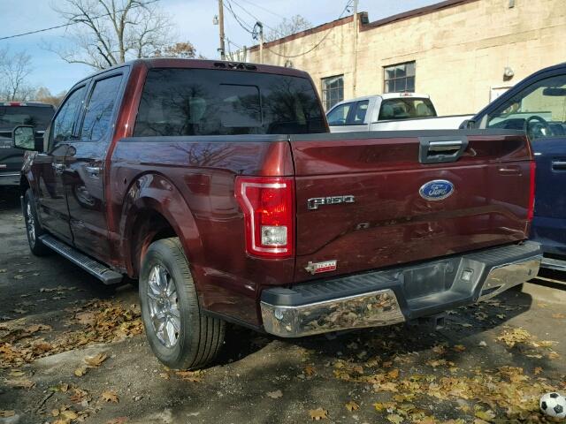 1FTEW1CP8FKE83219 - 2015 FORD F150 SUPER MAROON photo 3