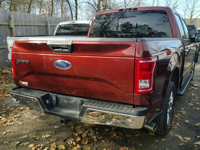 1FTEW1CP8FKE83219 - 2015 FORD F150 SUPER MAROON photo 4