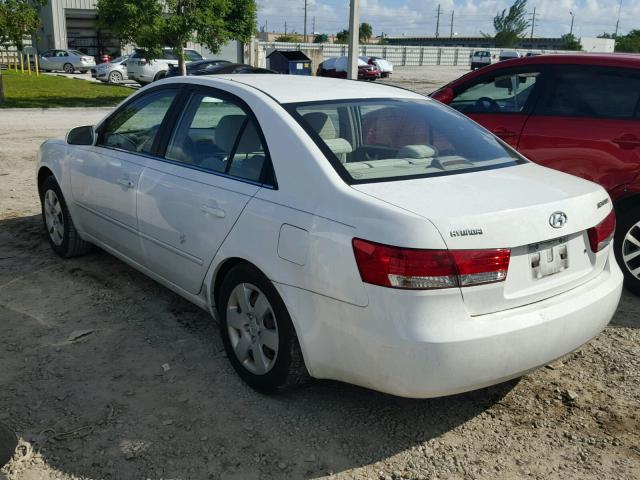 5NPET46C67H234825 - 2007 HYUNDAI SONATA GLS WHITE photo 3