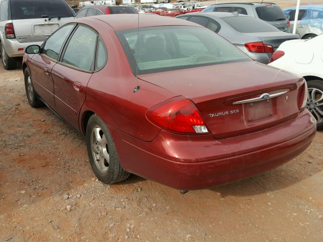 1FAFP55U4YA257074 - 2000 FORD TAURUS SES RED photo 3